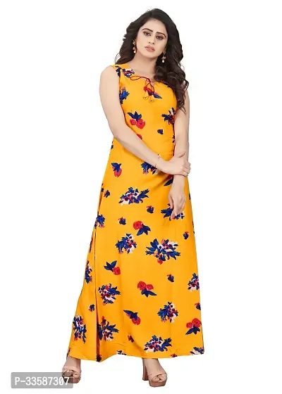 Stylish Crepe Printed Gown for Women-thumb3