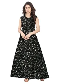 Stylish Crepe Printed Gown for Women-thumb2