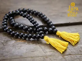 KC PRODUCTS? Karungali Kattai Religious Japa Mala Malai with Tread Tassel | Ebony Wood Natural Unpolished 27+1 Beads Mala for Meditation Pooja Chanting Wearing Jewelry Prayer Beads [ 6 mm ]-thumb2