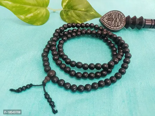 KC PRODUCTS 100% Natural Unpolished Black Sandalwood JAPA Mala | BALCK MALA | Religious Japa Mala FOR Chanting Meditation Pooja Prayer Yoga Necklace [ 108 Beads SIZE 8 MM ]-thumb2