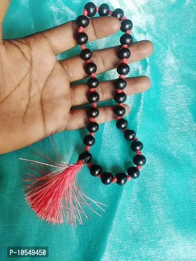 KC PRODUCTS? Natural Ebony Wood (Karungali Kattai) Knotted 27+1 Beads Religious Japa Mala Malai with Tread Tassel for Meditation & Chanting Pooja and Worship [ 10 mm ]-thumb2