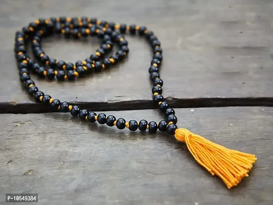 KC PRODUCTS? Natural Ebony Wood Knotted mala | Karungali Kattai Knotted 108+1 Beads Religious Japa Mala Malai with Tread Tassel for Meditation & Chanting Pooja and Worship [ 8 mm ]-thumb0