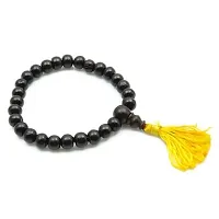 KC PRODUCTS? Karungali Kattai Religious Japa Mala Malai with Tread Tassel | Ebony Wood Natural Unpolished 27+1 Beads Mala for Meditation Pooja Chanting Wearing Jewelry Prayer Beads [ 6 mm ]-thumb1