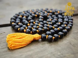 KC PRODUCTS? Natural Ebony Wood Knotted mala | Karungali Kattai Knotted 108+1 Beads Religious Japa Mala Malai with Tread Tassel for Meditation & Chanting Pooja and Worship [ 8 mm ]-thumb2
