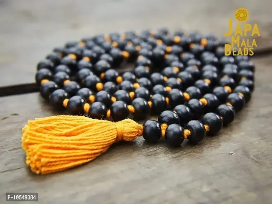 KC PRODUCTS? Natural Ebony Wood Knotted mala | Karungali Kattai Knotted 108+1 Beads Religious Japa Mala Malai with Tread Tassel for Meditation & Chanting Pooja and Worship [ 8 mm ]-thumb3