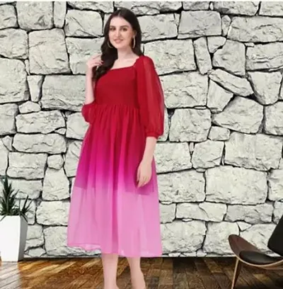 Stylish Multicoloured Colorblocked Dress For Women