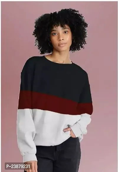 Stylish Fancy Cotton Blend Colourblocked Sweater For Women-thumb0