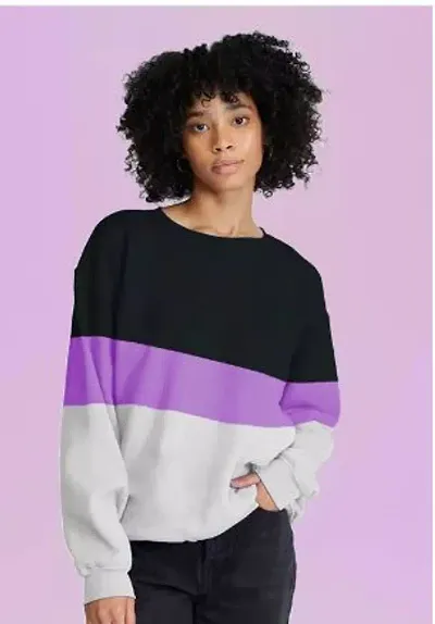 Stylish Fancy  Colour Blocked Sweater For Women