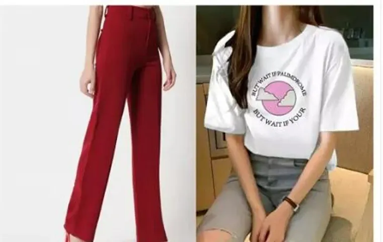 Contemporary Lycra T-Shirts with Trousers For Women