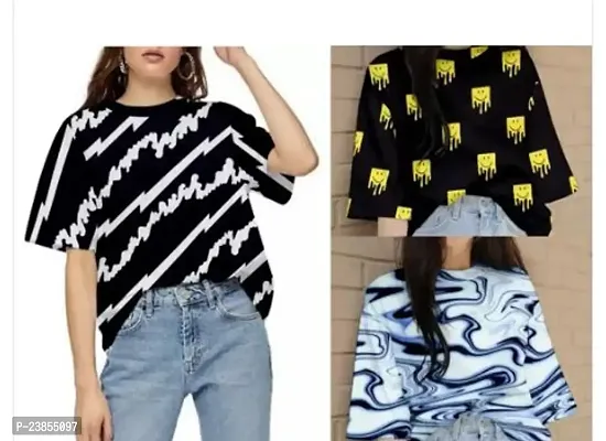 Stylish Fancy Designer Lycra T-Shirts For Women Pack Of 3-thumb0