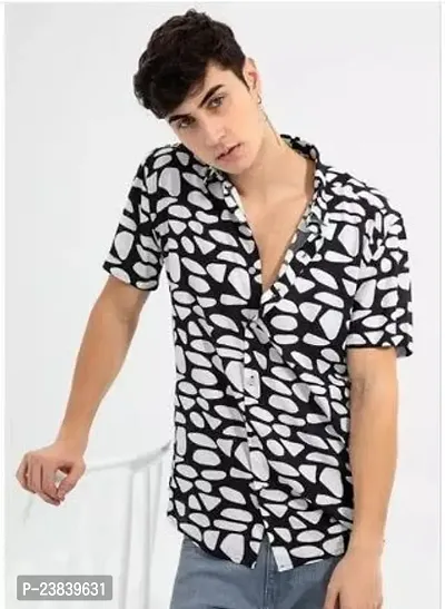 Stylish Rayon Short Sleeves Shirt For Men-thumb0