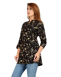 BHOMYA Women's Rayon Gold Printed Top with 3/4th Sleeve-thumb3