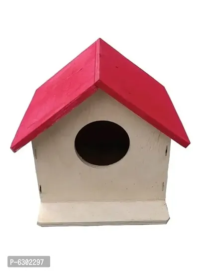 Stylish Red Wooden Nests For Birds