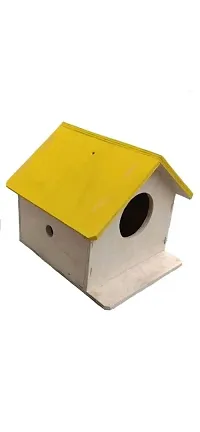 Stylish Yellow Wooden Nests For Birds-thumb1