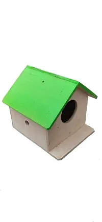 Stylish Green Wooden Nests For Birds-thumb1