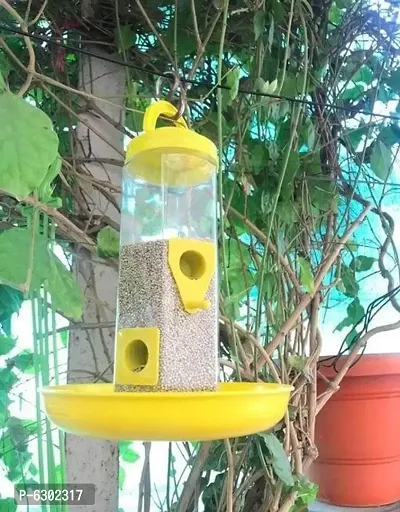 Stylish Yellow Plastic Feeder For Birds-thumb0