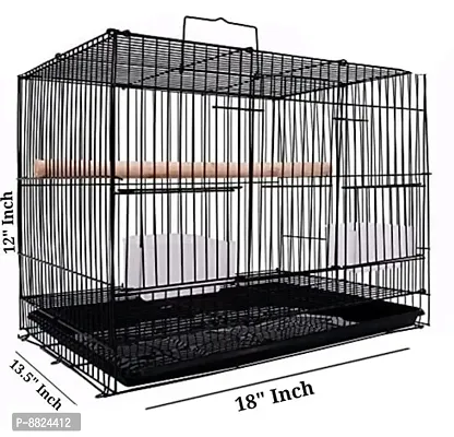 Bird Cage Medium Size Bird for Budgies, Finches, Gouldian Finches, Canaries (Black)-thumb0