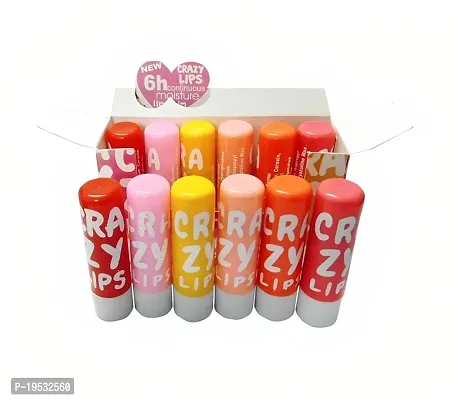 crazy lips| lip balm color | combo pack of lip balm | multi color lip balm | lip balm| glossy lip stick |12 color lip balm-thumb0