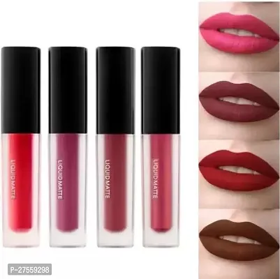 Harshits 4 Pcs Matte Finish Liquid Lipstick Pack (Red Edition, 16 Ml) 1 pcs-thumb2
