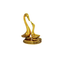 Metal Gold Plated Pair of Kissing Duck Showpiece-thumb2