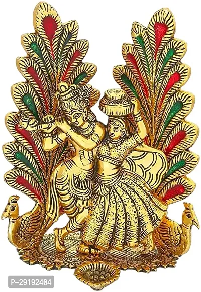 Metal Standing Radha Krishna IDol Murti For Hme Decor-thumb0