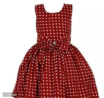 Fabulous Maroon Cotton Printed Frocks For Girls