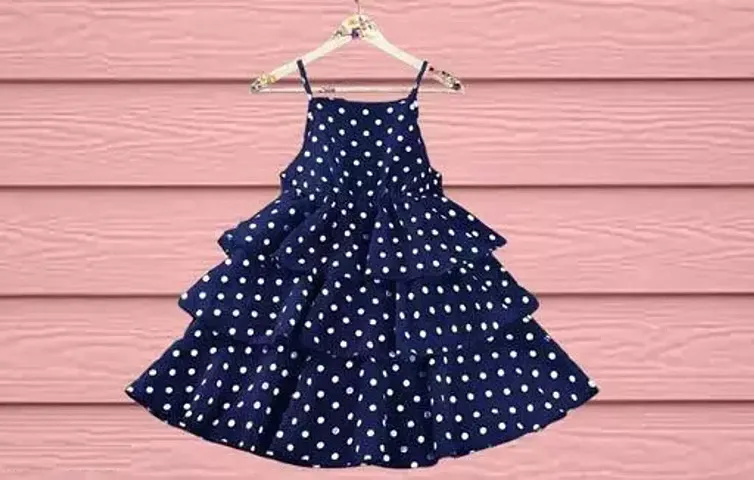 Perry Collection Kids Girls Trendy Beautiful Polka Dot Print Dress