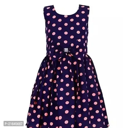 Fabulous Navy Blue Cotton Printed Frocks For Girls