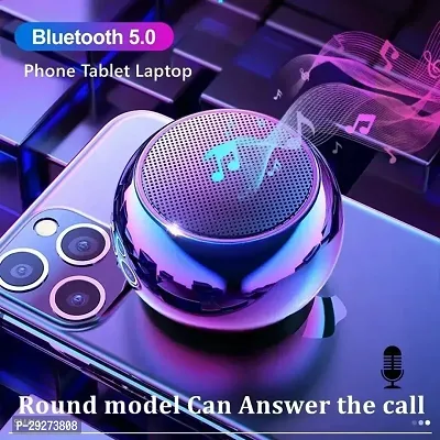 4D Mini Boost 4 Colorful Wireless Bluetooth Speakers Mini Electroplating Round Steel Speaker with mic (Multicolor)-thumb0