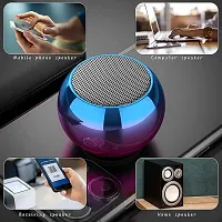 4D Mini Boost 4 Colorful Wireless Bluetooth Speakers Mini Electroplating Round Steel Speaker with mic (Multicolor)-thumb1