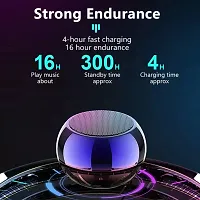 4D Mini Boost 4 Colorful Wireless Bluetooth Speakers Mini Electroplating Round Steel Speaker with mic (Multicolor)-thumb3