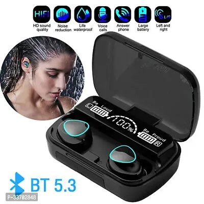 DIZZTY M10 True Wireless Earbuds 5.1 with Waterproof Bluetooth Earphones (Black, True Wireless)-thumb0