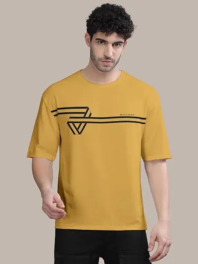 Stylish Front Printed Colourblock Baggy Oversized Tshirt for Men