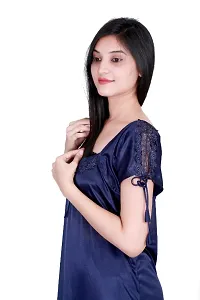 Classic Satin Solid Nighty for Women-thumb3