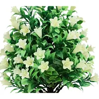 Mundeya Artificial Plant with Plastic Pot for Home Balcony Decoration (White, 1 Piece)-thumb1