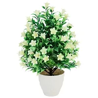 Mundeya Artificial Plant with Plastic Pot for Home Balcony Decoration (White, 1 Piece)-thumb3