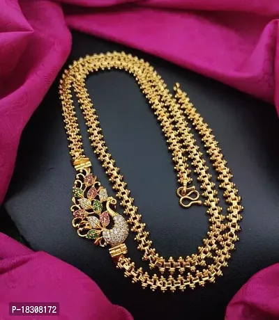 Copper Gold Plated 24 inch Mugappu Chain For women and Girls-thumb0