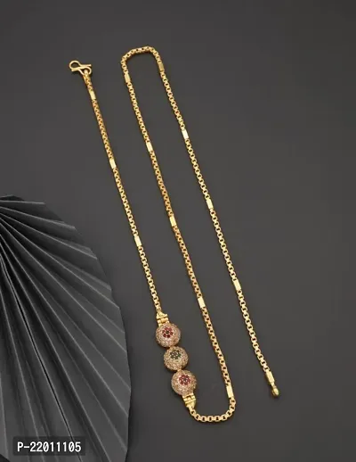 Copper Gold Plated 24 inch Mugappu Chain For women and Girls-thumb0
