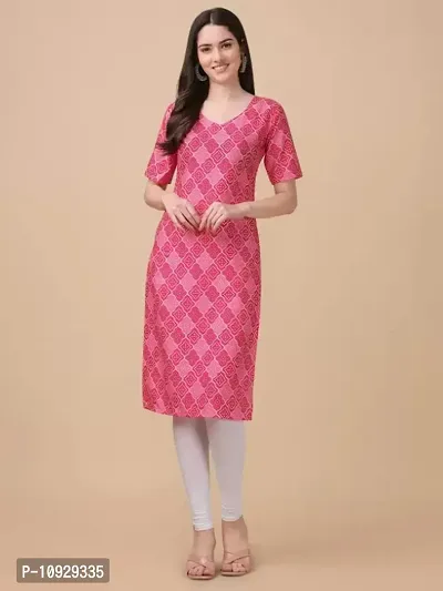 Alluring Cotton Pink Printed Kurta For Women