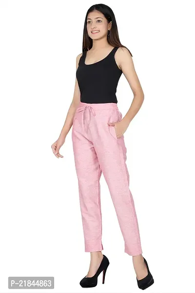 ceil Women's  Girls Cotton Pyjama/Lounge PantsSlim Pants Trouser Casual Bottom Wear for Girls with Pockets Both Side-thumb4