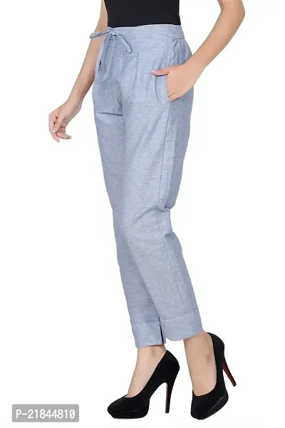 ceil Women's  Girls Cotton Pyjama/Lounge PantsSlim Pants Trouser Casual Bottom Wear for Girls with Pockets Both Side-thumb4