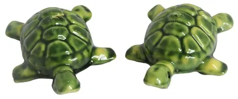 Turtle Pair Showpiece with Stylish Rickshaw Tea Light Candle (multicolor) for Home Decoration / Gifts items (Pack of 3)-thumb1