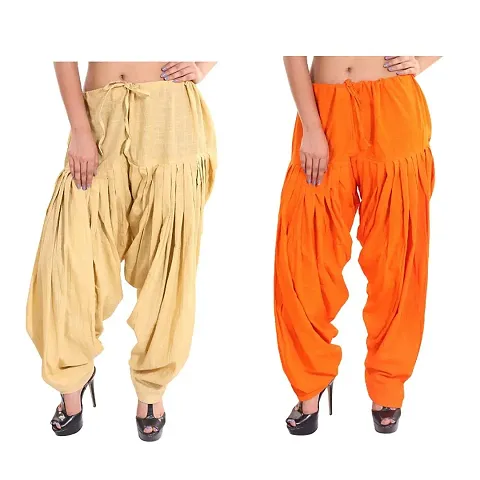 Trendy Women's Cotton Solid Salwars (Pack Of 2)