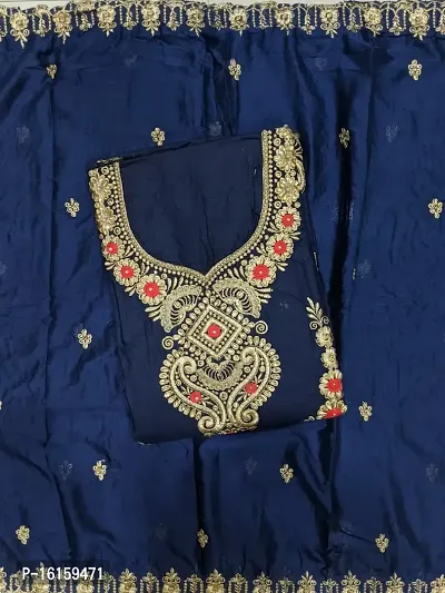 Classic Cotton Embroidered Dress Material with Dupatta for Women-thumb3