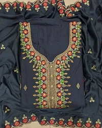 Classic Cotton Silk Embroidered Dress Material with Dupatta for Women-thumb1