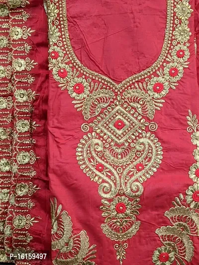 Classic Cotton Embroidered Dress Material with Dupatta for Women