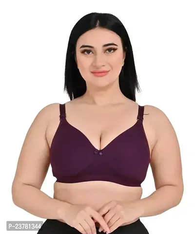 Stylish Purple Hosiery Solid Bras For Women