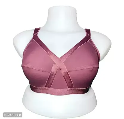 Stylish Purple Polyester Spandex Solid Bras For Women