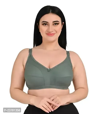 Stylish Grey Hosiery Solid Bras For Women