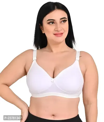 Stylish White Hosiery Solid Bras For Women